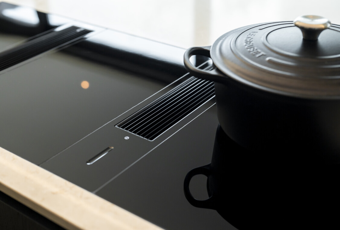 Ingebouwde afzuiging kookplaat